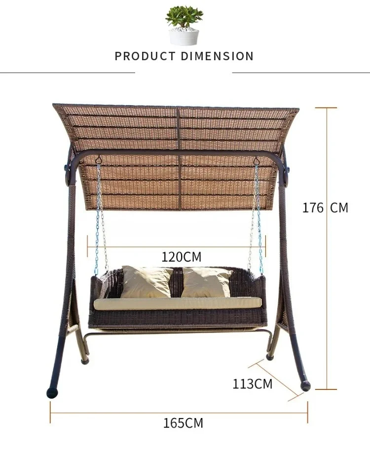 Kids Outdoor Lawn Chair - Chaise hamac balançoire en rotin pour