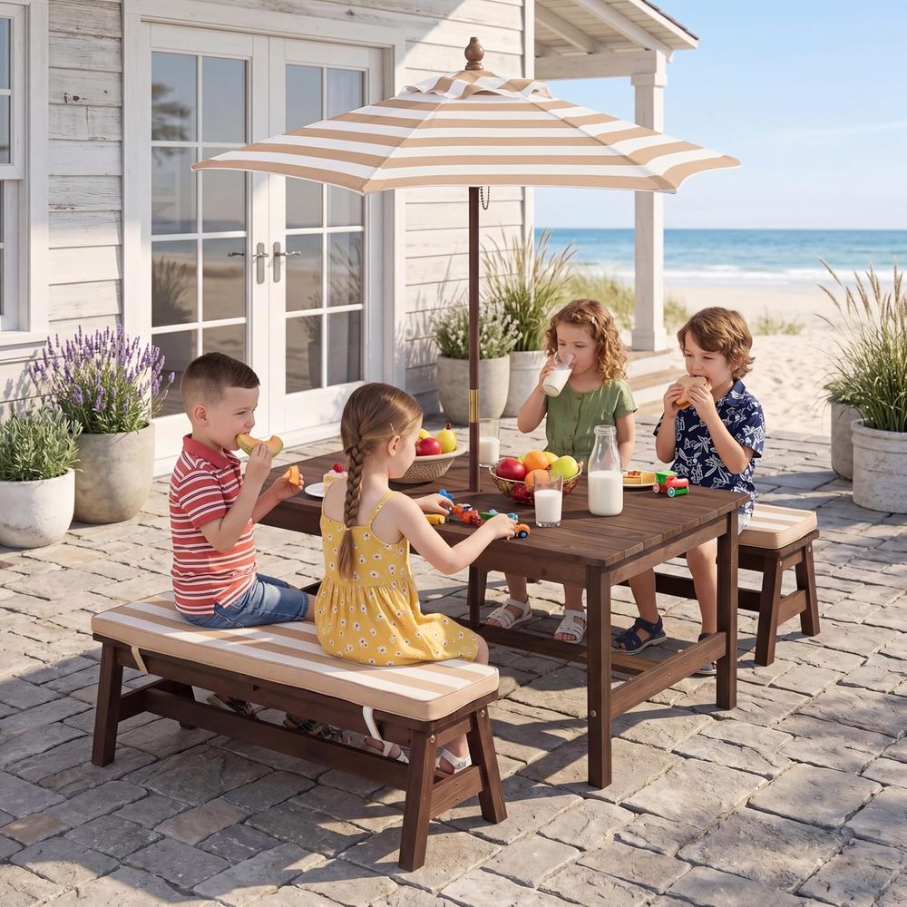 Kids Outdoor Bench - Table de pique-nique pour enfants, grand