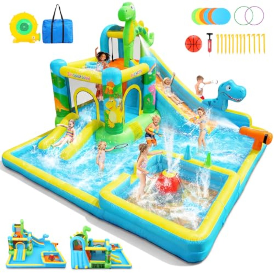 Kids Outdoor Bounce House - Toboggan aquatique gonflable d'extérieur : structure