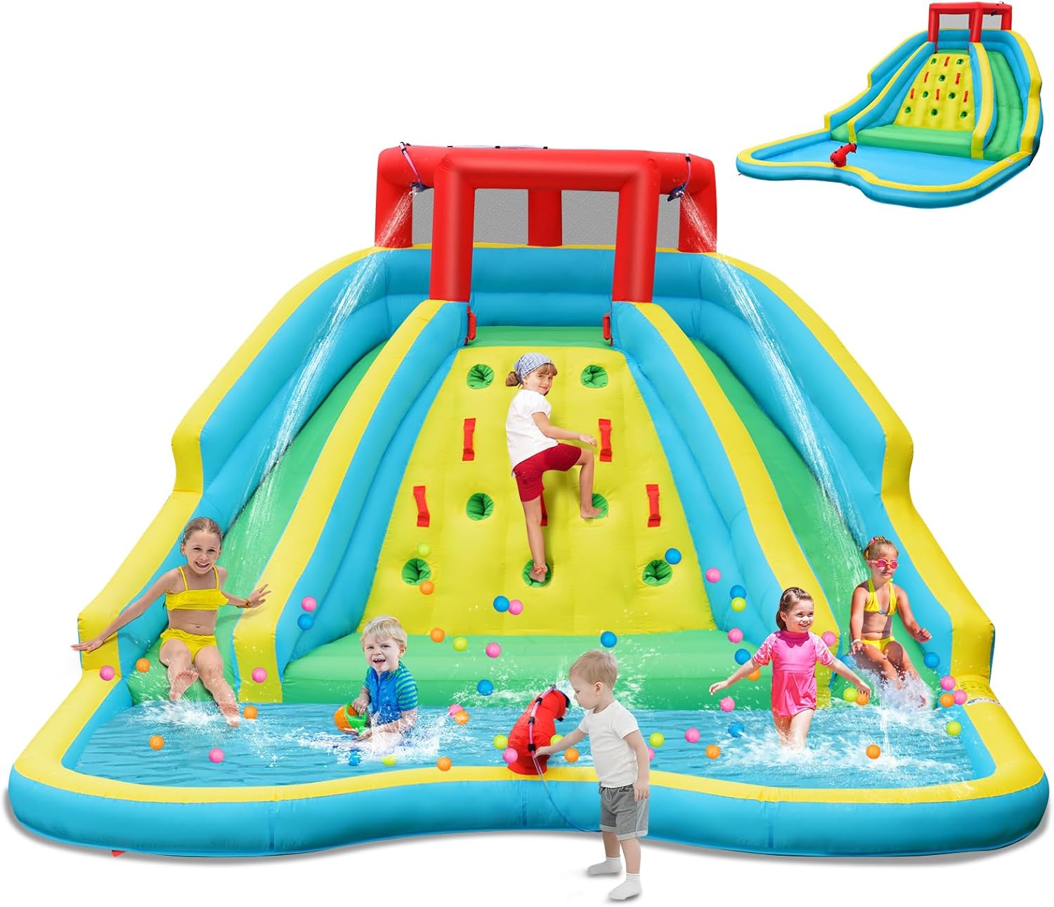 Kids Outdoor Climbing - Toboggan aquatique gonflable géant pour enfants,