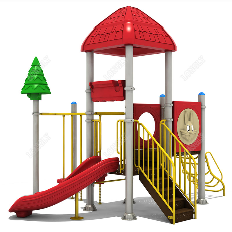 Kids Outdoor Park - Toboggan en plastique rouge pour enfants,