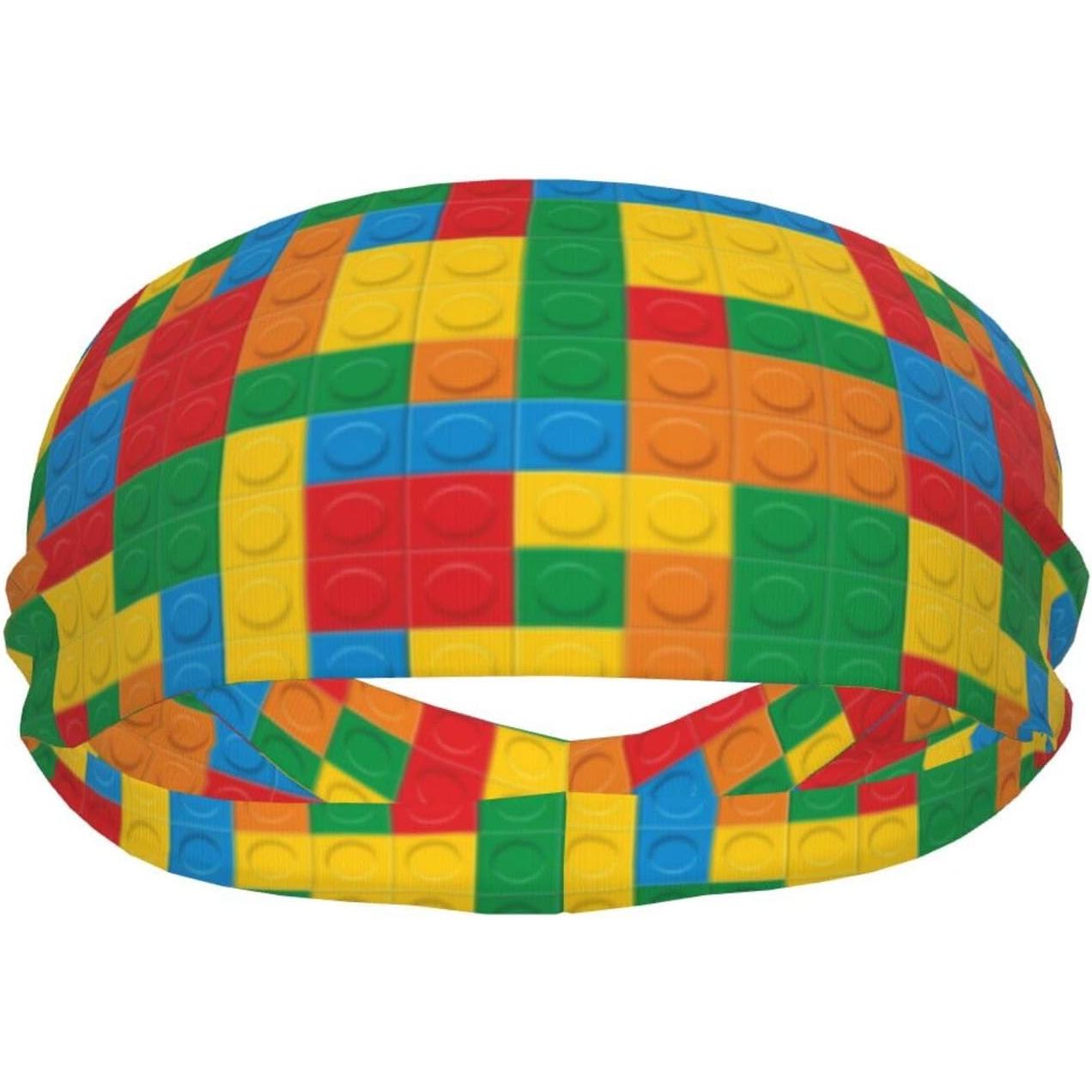 Kids Outdoor Yoga - Bandeau imprimé blocs de construction colorés,