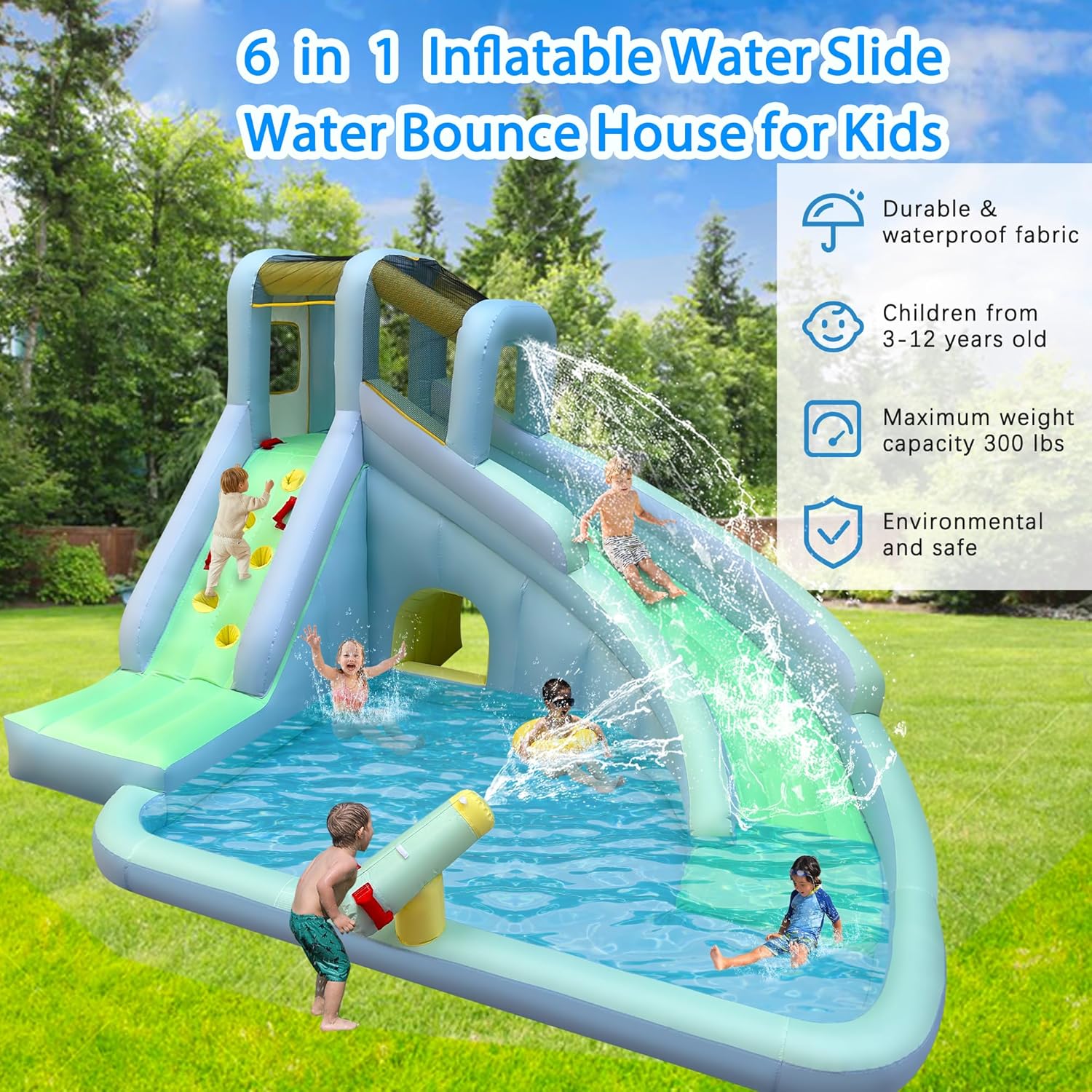 Parc aquatique gonflable 6-en- - Kids Outdoor Climbing avis et prix
