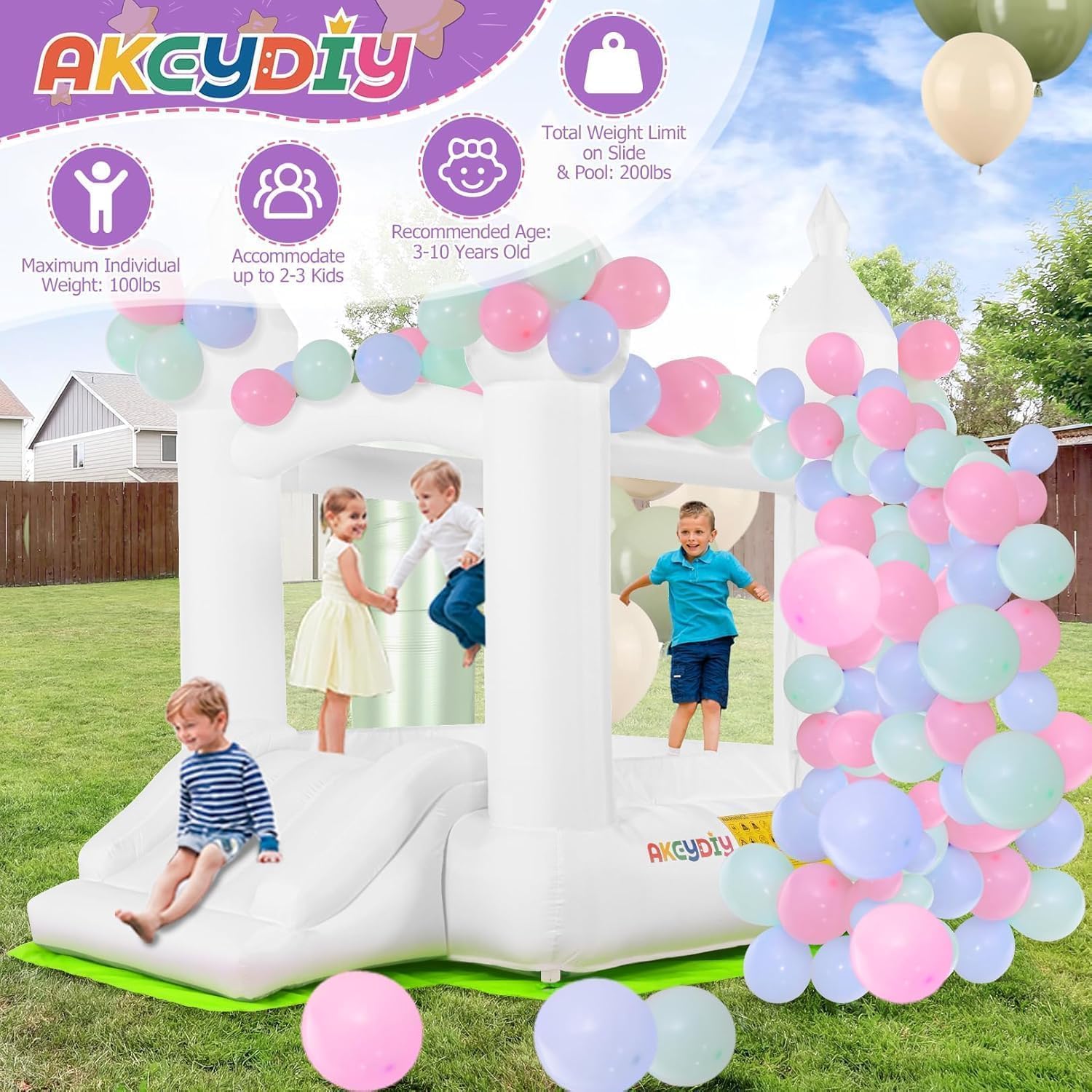 Château gonflable blanc pour e - Kids Outdoor Bounce House avis et prix