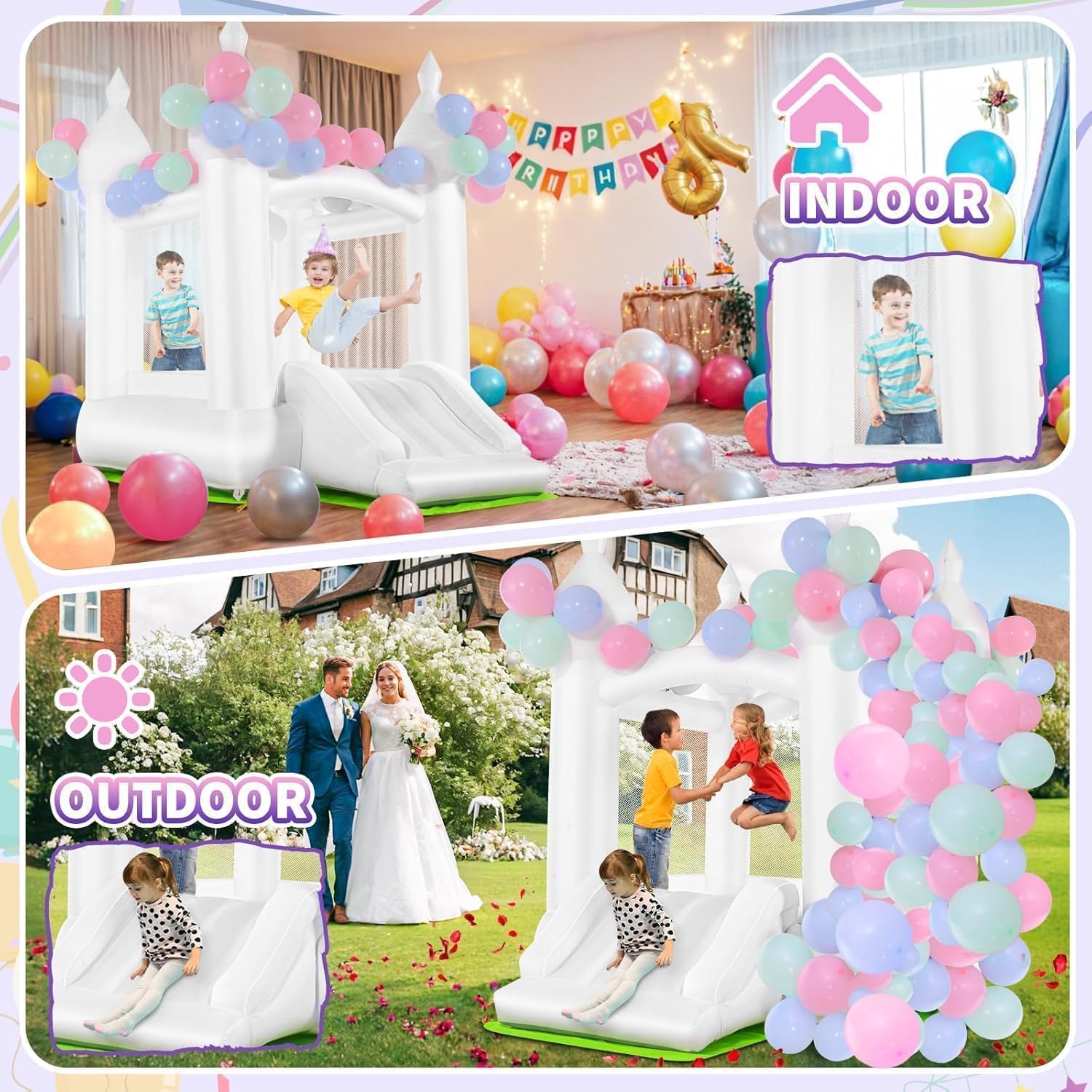 Château gonflable blanc pour e - Kids Outdoor Bounce House avis et prix