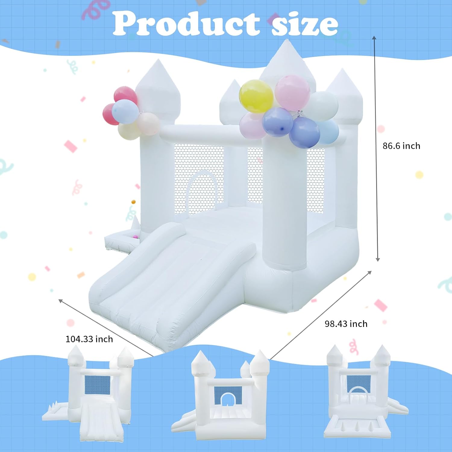 Château gonflable blanc, châte - Kids Outdoor Bounce House avis et prix