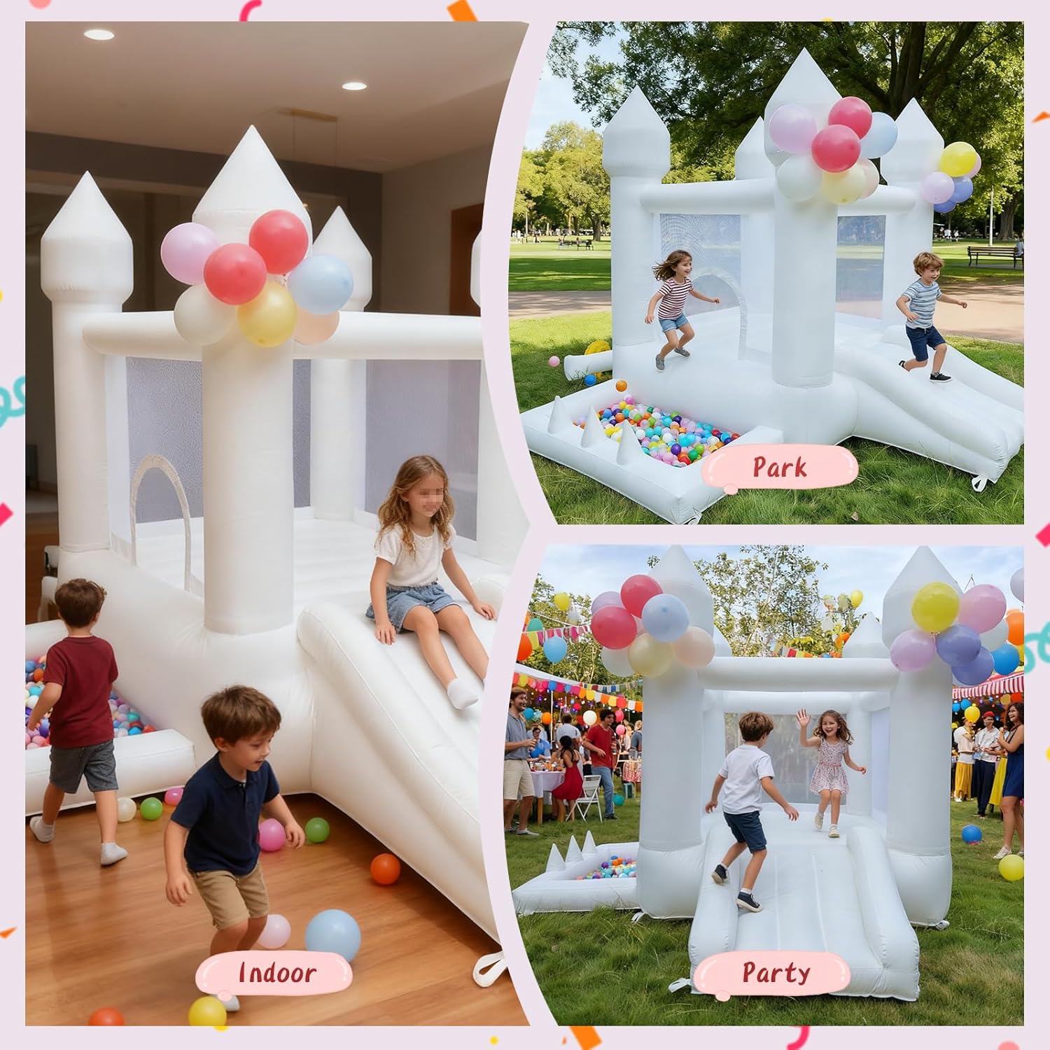 Château gonflable blanc, châte - Kids Outdoor Bounce House avis et prix