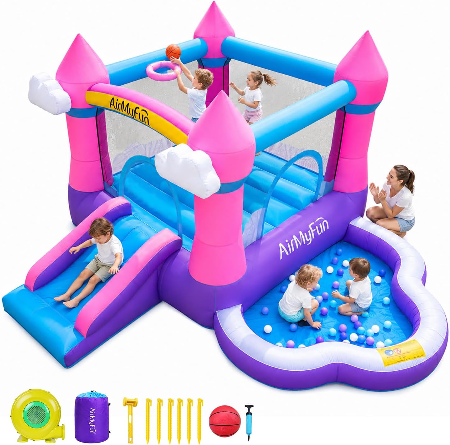 Château gonflable rose pour en - Kids Outdoor Bounce House avis et prix