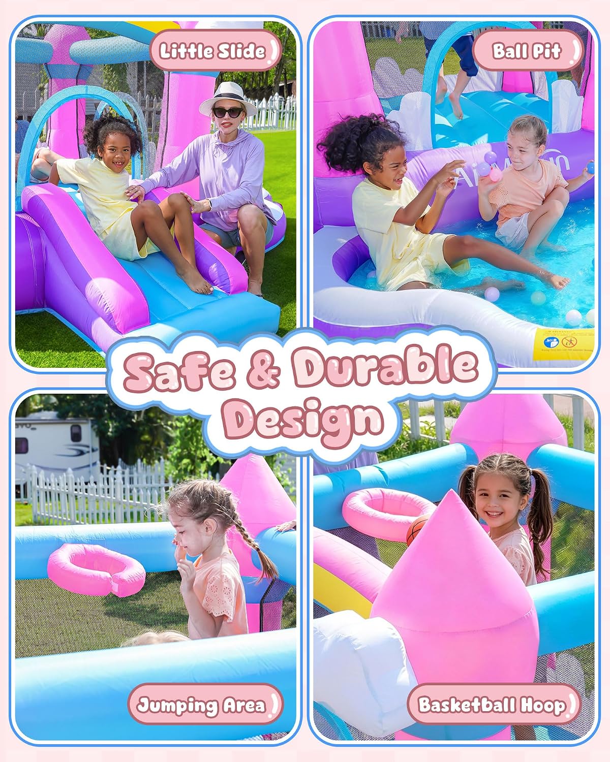 Château gonflable rose pour en - Kids Outdoor Bounce House avis et prix