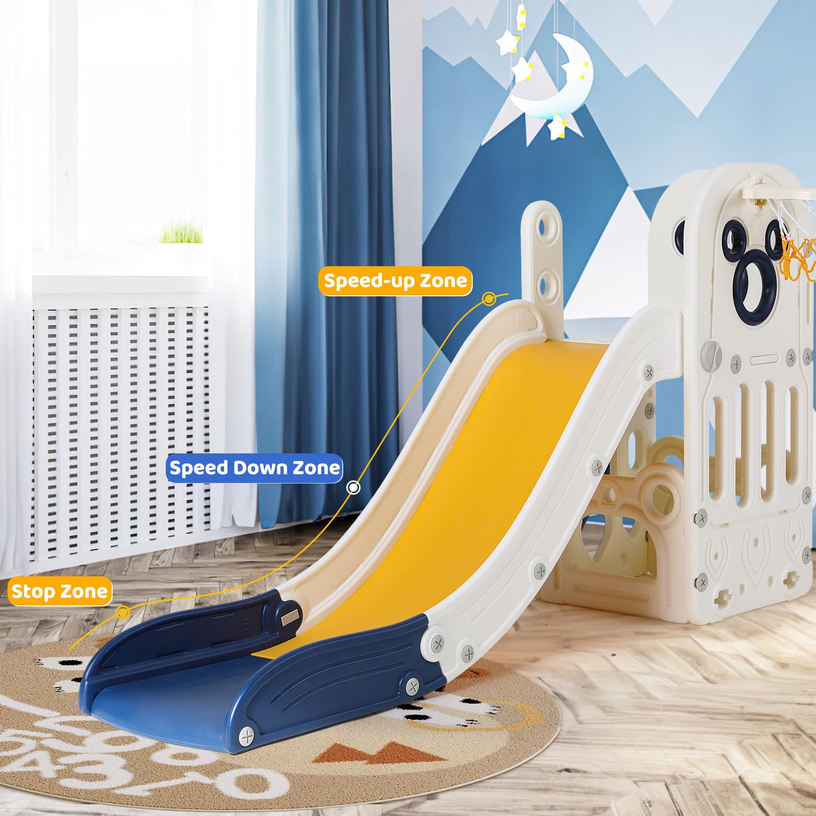 Ensemble de jeu toboggan 6 en  - Kids Outdoor Basketball avis et prix