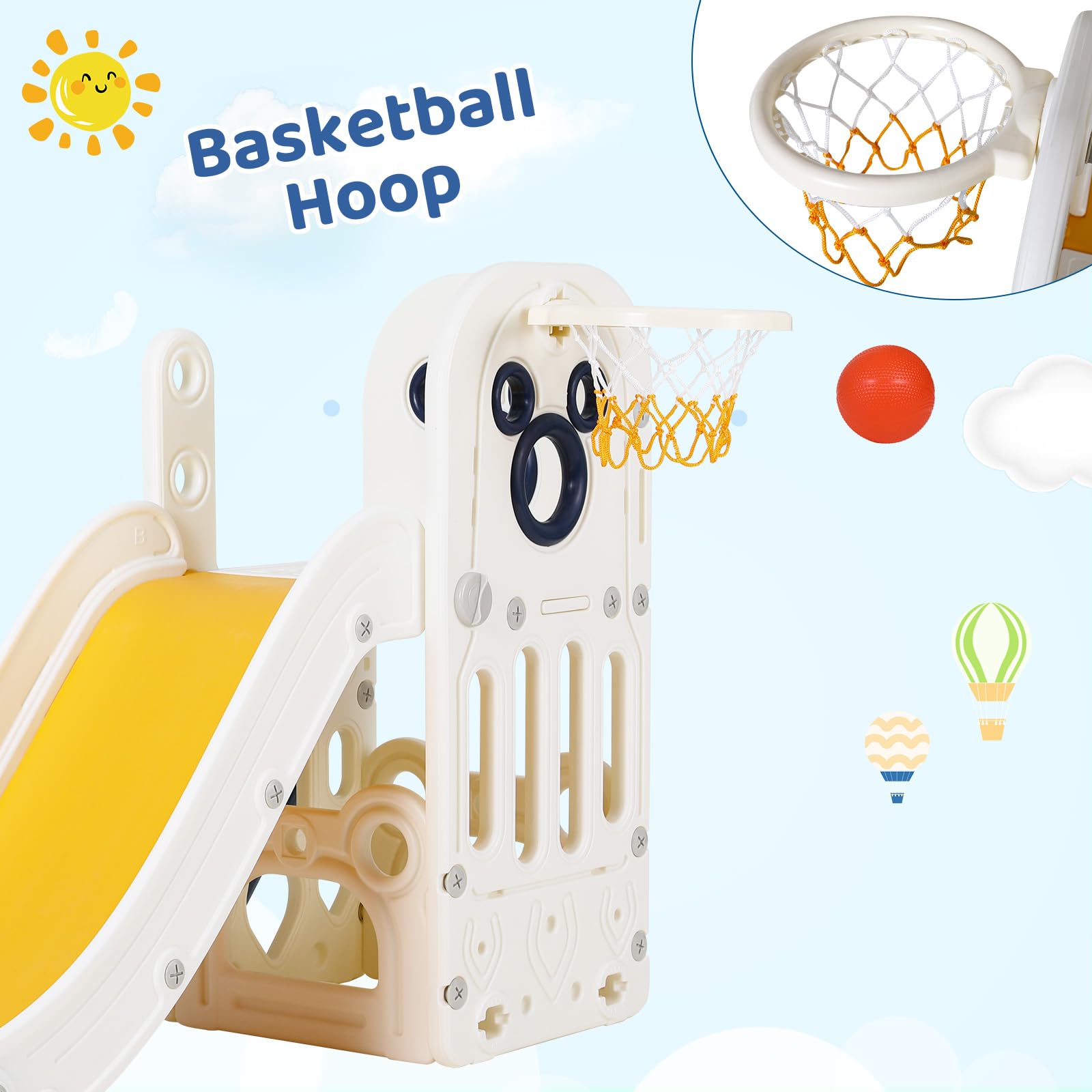 Ensemble de jeu toboggan 6 en  - Kids Outdoor Basketball avis et prix