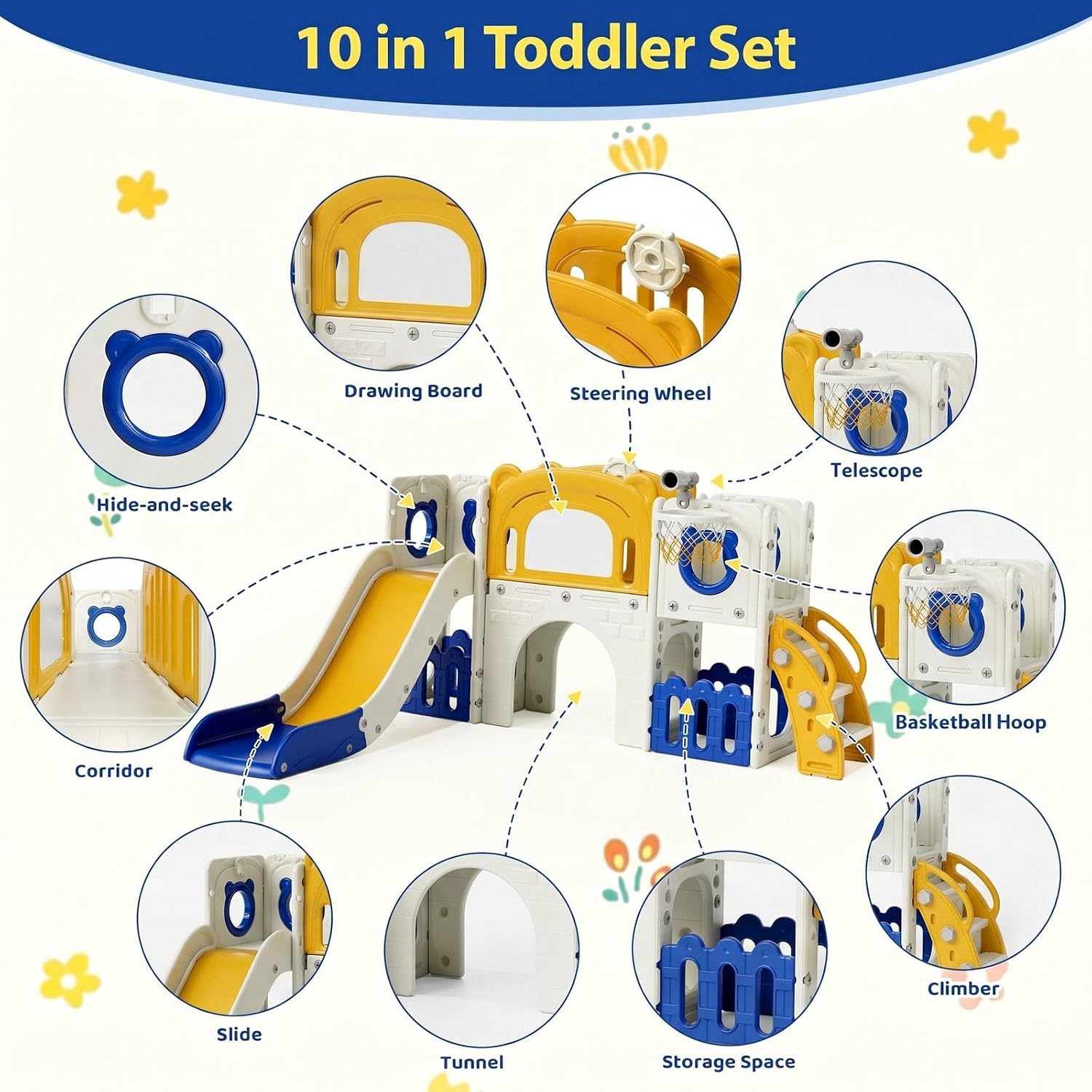 Ensemble de toboggan 10-en-1 p - Kids Outdoor Toys B&Q avis et prix